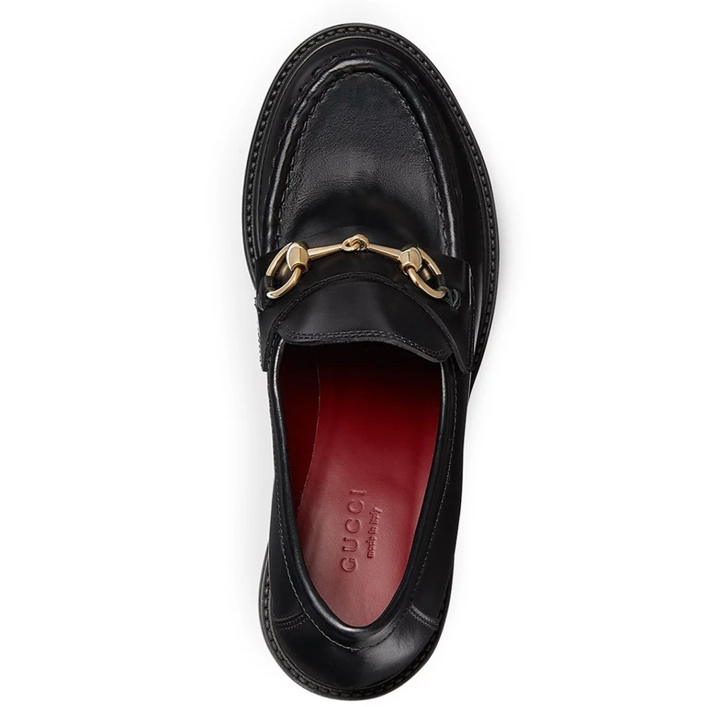 Elegant Black Loafers with Gold Accent - Picture 4 of 5